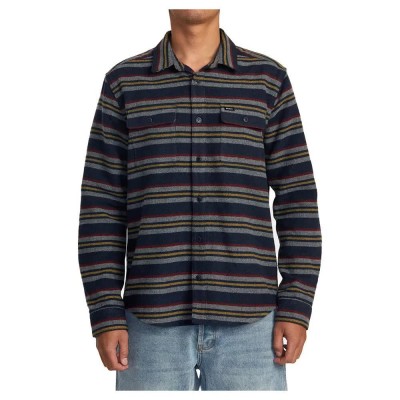 риза,с,дълъг,ръкав,мъжки,ризи,rvca,blanket,long,sleeve,shirt,navy,(brown,blue)