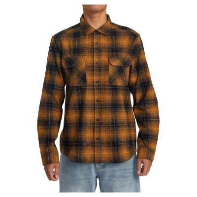 риза,с,дълъг,ръкав,мъжки,ризи,rvca,dayshift,flannel,long,sleeve,shirt,brown