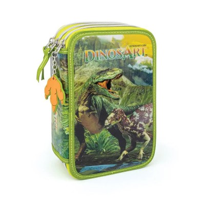 канцеларски,принадлежности,dinosart,3,tier,pencil,case,green,(multicolor)