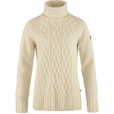 блуза,дамски,пуловери,дамски,плетени,дрехи,fjällräven,Övik,cable,high,neck,sweater,chalk,white