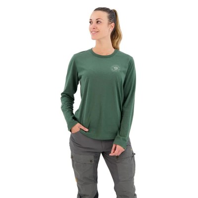тениска,мъжки,тениски,дамски,тениски,fjällräven,1960,logo,long,sleeve,t,shirt,green,(deep,patina)