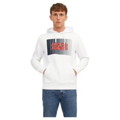суичър,мъжки,пуловери,jack,&,jones,corp,logo,play,hoodie,white