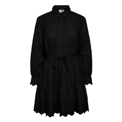 рокля,дамски,поли,и,рокли,yas,holi,long,sleeve,short,dress,black