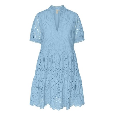 рокля,дамски,поли,и,рокли,yas,holi,short,sleeve,midi,dress,blue