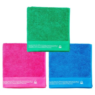 хавлиена,кърпа,хавлии,benetton,50x90,cm,towel,3,units,multicolor,(blue,pink,green)