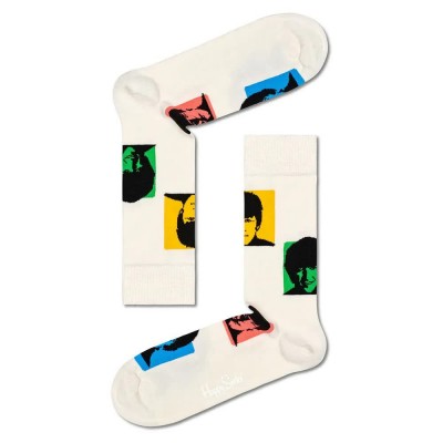 чорапи,мъжки,чорапи,happy,socks,beatles,silhouettes,socks,white,(multicolor)