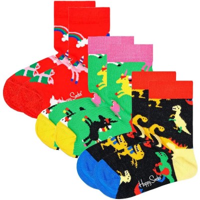 чорапи,детски,чорапи,happy,socks,dinosaurs,and,unicorns,socks,3,pairs,multicolor,(multicolor)