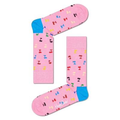 чорапи,мъжки,чорапи,happy,socks,hs583,r,palm,socks,pink,(multicolor)