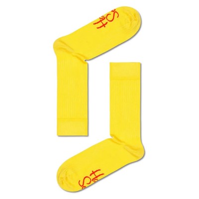 чорапи,мъжки,чорапи,happy,socks,hs602,r,solid,rib,socks,yellow,(multicolor)