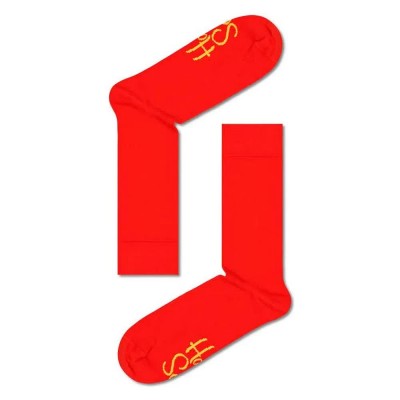 чорапи,мъжки,чорапи,happy,socks,hs604,r,solid,rib,socks,red,(multicolor)