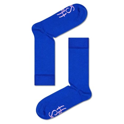 чорапи,мъжки,чорапи,happy,socks,hs605,r,solid,rib,socks,blue,(multicolor)