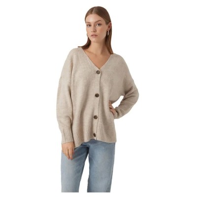 жилетка,дамски,пуловери,дамски,плетени,дрехи,vero,moda,lefile,cardigan,beige,(birch,detail,w.,melange)