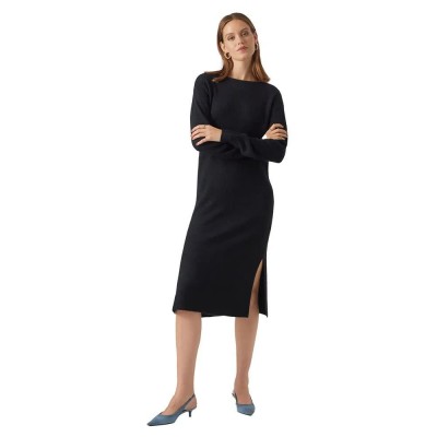 рокля,дамски,поли,и,рокли,vero,moda,lefile,long,sleeve,midi,dress,black