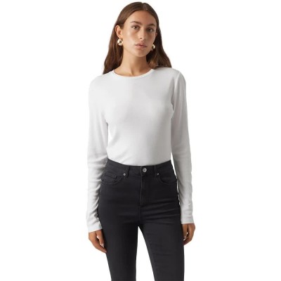 тениска,дамски,тениски,vero,moda,roma,long,sleeve,t,shirt,beige,(bright,white)