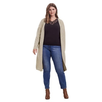 жилетка,дамски,пуловери,дамски,плетени,дрехи,vero,moda,curve,doffy,cardigan,beige,brown,(sepia,tint,detail,melange)