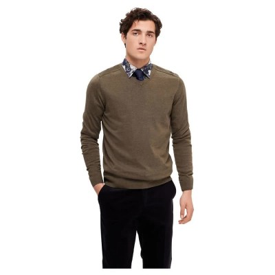 блуза,мъжки,пуловери,selected,16090147,berg,sweater,brown