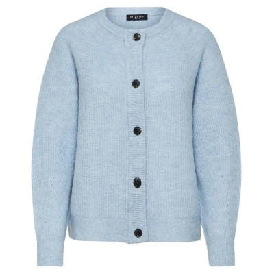 жилетка,дамски,пуловери,дамски,плетени,дрехи,selected,lulu,cardigan,blue,(cashmere,blue,detail,melange)
