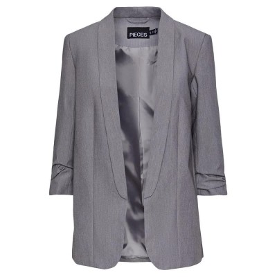 сако,дамски,сака,pieces,boss,3,4,blazer,light,grey,melange,(grey)