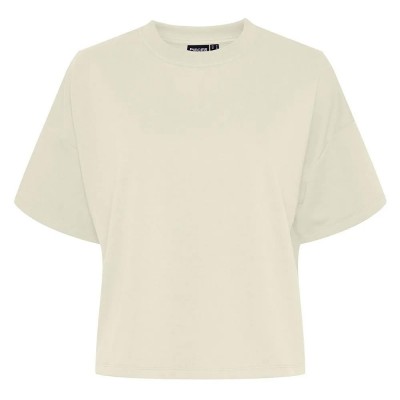 тениска,дамски,тениски,pieces,chilli,summer,2,4,loose,short,sleeve,t,shirt,beige,(white,pepper)