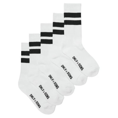чорапи,мъжки,чорапи,only,&,sons,rody,socks,5,pairs,white,(white,5,white,black,stripes)