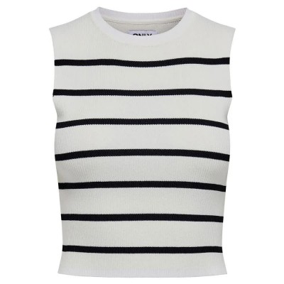 тениска,дамски,тениски,only,majli,sleeveless,t,shirt,beige,(cloud,dancer,stripes,black)