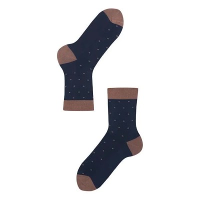 чорапи,дамски,чорапи,lenz,longlife,half,long,socks,2,pairs,multicolor,(navy,brown,dots)