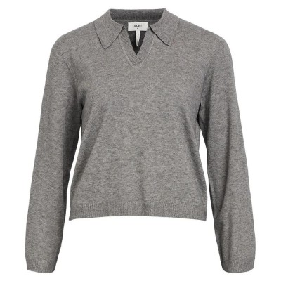блуза,дамски,пуловери,дамски,плетени,дрехи,object,thess,v,neck,sweater,grey,(medium,grey,melange)