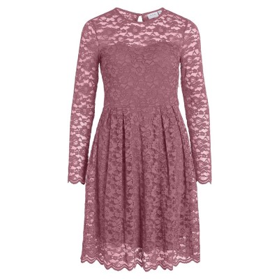 рокля,дамски,поли,и,рокли,vila,kalila,long,sleeve,midi,dress,pink