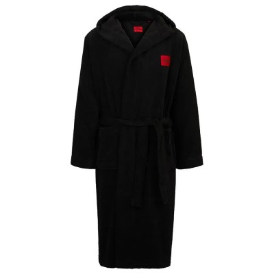 хавлии,hugo,terry,gown,bathrobe,black,(black)