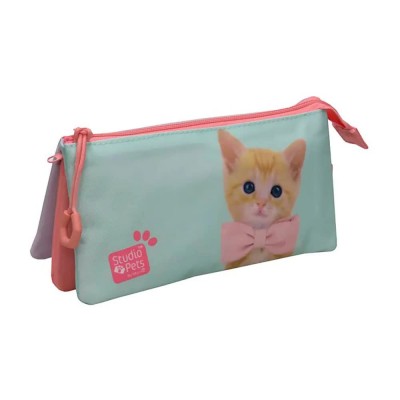канцеларски,принадлежности,studio,pets,cat,triple,pencil,case,pink,(pink)