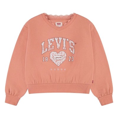 тениска,детски,тениски,levi's®,meet&greet,lace,trim,long,sleeve,v,neck,t,shirt,pink