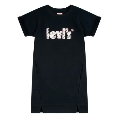 риза,с,къс,ръкав,детски,поли,и,рокли,levi's®,sweatshirt,short,sleeve,short,dress,black