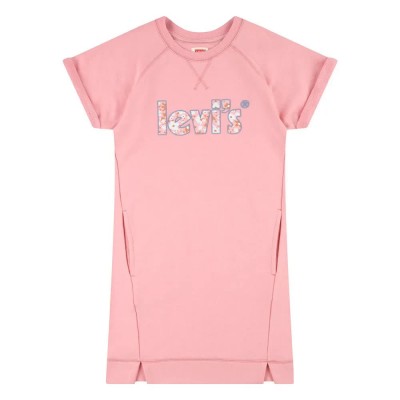 риза,с,къс,ръкав,детски,поли,и,рокли,levi's®,sweatshirt,short,sleeve,short,dress,pink
