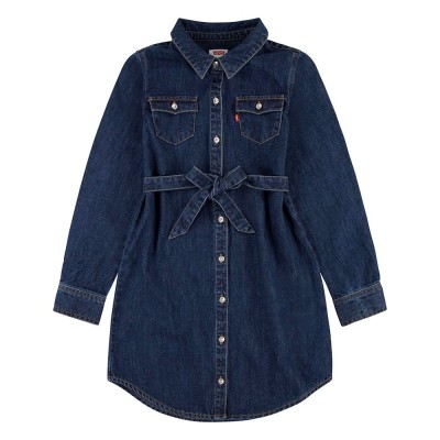 риза,с,къс,ръкав,детски,поли,и,рокли,levi´s,western,shirt,short,sleeve,short,dress,blue