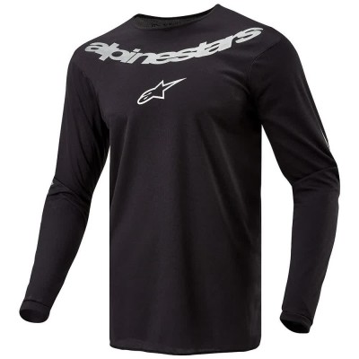 блуза,с,дълъг,ръкав,мъжки,тениски,alpinestars,fluid,graphite,long,sleeve,jersey,black,(black,silver)