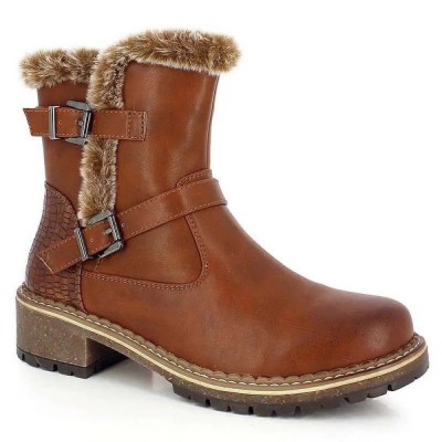 дамски,боти,дамски,високи,обувки,за,ходене,kimberfeel,loe,booties,brown,(brown)