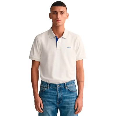 мъжки,блузи,с,яка,gant,reg,contrast,rugger,short,sleeve,polo,eggshell,(white)