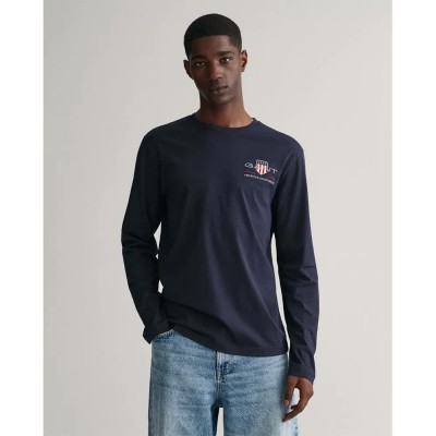 тениска,мъжки,тениски,gant,reg,medium,archive,shield,long,sleeve,t,shirt,blue