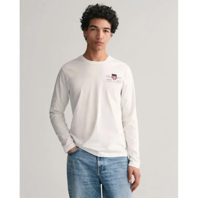 тениска,мъжки,тениски,gant,reg,medium,archive,shield,long,sleeve,t,shirt,white,(white)