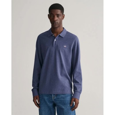 дънки,мъжки,блузи,с,яка,gant,reg,shield,rugger,long,sleeve,polo,dark,jeansblue,melange,(blue)
