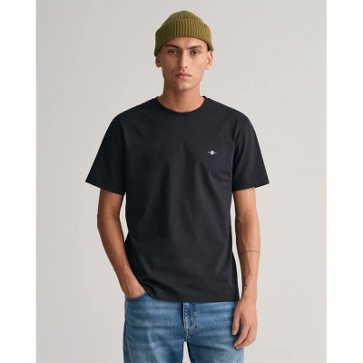 тениска,мъжки,тениски,gant,2003184,regular,fit,short,sleeve,t,shirt,black