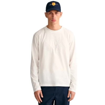 тениска,мъжки,тениски,gant,reg,tonal,shield,long,sleeve,t,shirt,beige