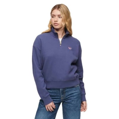 блуза,дамски,блузи,superdry,essential,half,zip,sweatshirt,mariner,navy,(purple)