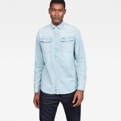 риза,с,дълъг,ръкав,мъжки,ризи,g,star,3301,slim,long,sleeve,shirt,blue,(light,aged)
