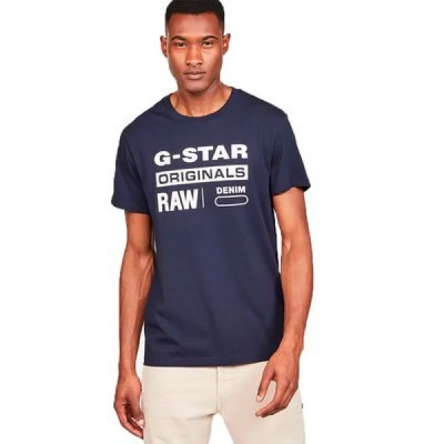 тениска,мъжки,тениски,g,star,graphic,8,ribbed,neck,short,sleeve,t,shirt,blue,(sartho,blue)