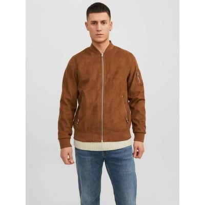 яке,мъжки,якета,jack,&,jones,rocky,faux,suede,bomber,jacket,brown,(cognac)