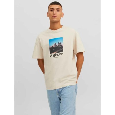 тениска,мъжки,тениски,jack,&,jones,vesterbro,photo,short,sleeve,t,shirt,beige,(moonbeam)