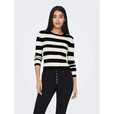 блуза,дамски,пуловери,дамски,плетени,дрехи,jdy,plum,sweater,black,stripes,w,eggnog,stripes,(black)