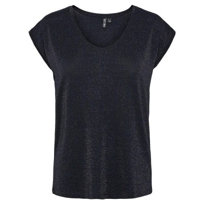 тениска,дамски,тениски,pieces,billo,short,sleeve,v,neck,t,shirt,blue,(sky,captain,detail,multi,lurex)