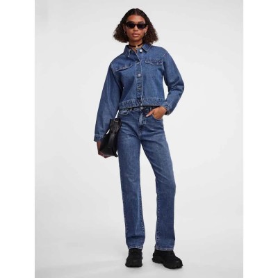 дънки,дамски,панталони,pieces,kelly,straight,fit,mb402,high,waist,jeans,blue,(medium,blue,denim)